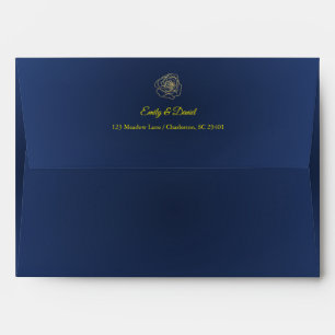 Luxury Navy & Gold Wedding Envelope