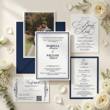 Luxury Navy Wedding Invitation Suite