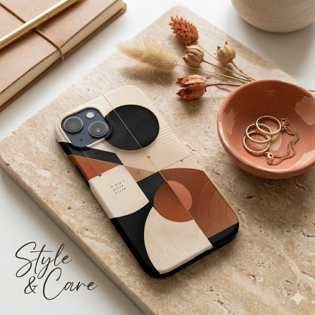 Luxury Neutral Geometric Aesthetic iPhone 13 Mini Case-Mate iPhone Case (Luxury Neutral Geometric Aesthetic iPhone 13 Mini Case)
