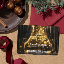 Luxury New Year Party Velvet Curtain Golden Glow