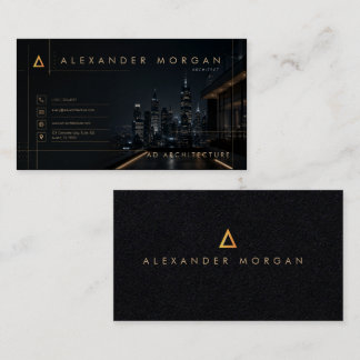 Luxury Night Cityscape Architect Business Card
