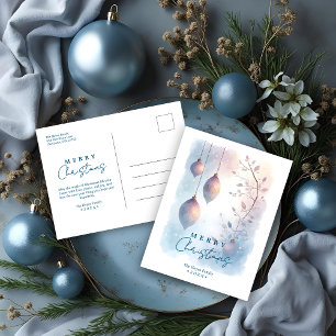 Luxury Nordic Watercolor Christmas Minimalist  Holiday Postcard