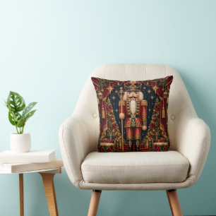 Luxury Nutcracker Christmas Theatre Throw Pillow