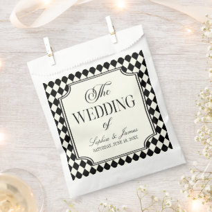 Luxury Old Money Black Ivory Vintage Wedding Favour Bags