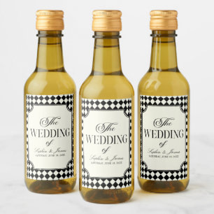 Luxury Old Money Black Vintage Wedding Wine Label