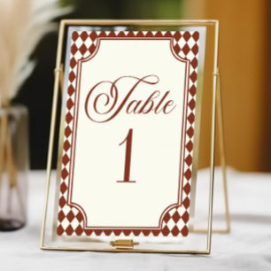 Luxury Old Money Burgundy Ivory Vintage Wedding Table Number