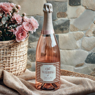 Luxury Old Money Burgundy Vintage Wedding Sparkling Wine Label