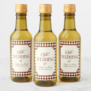 Luxury Old Money Burgundy Vintage Wedding Wine Label