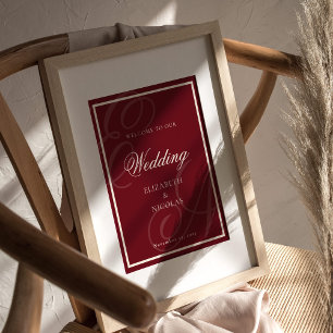 Luxury Old Money Monogram Wedding Welcome Poster