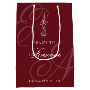 Luxury Old Money Retro Calligraphy Wedding Medium Gift Bag