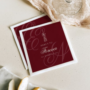Luxury Old Money Retro Calligraphy Wedding Napkin