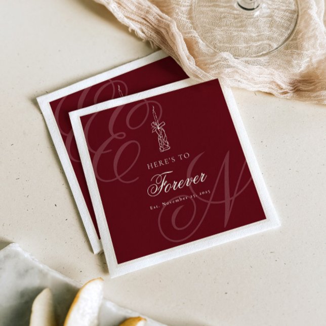 Luxury Old Money Retro Calligraphy Wedding Napkin (Creator Uploaded)