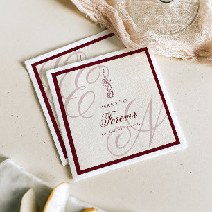 Luxury Old Money Retro Monogram Wedding Napkin