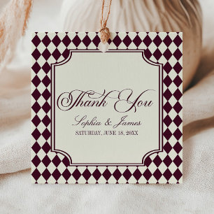 Luxury Old Money Wine Ivory Vintage Wedding Favour Tags
