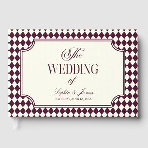 Luxury Old Money Wine Ivory Vintage Wedding Guest Book