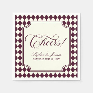 Luxury Old Money Wine Ivory Vintage Wedding Napkin