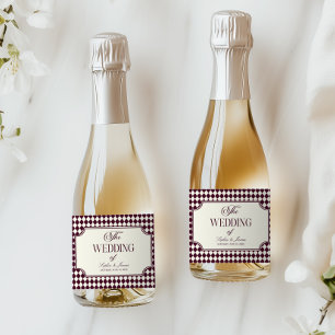 Luxury Old Money Wine Ivory Vintage Wedding Sparkling Wine Label
