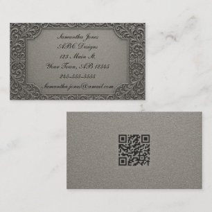Luxury on a Budget Silver QR Code Business Card