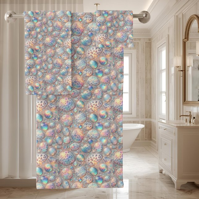 Luxury Opal DIamond | Snow Leopard Print Towel Set (Creator Uploaded)