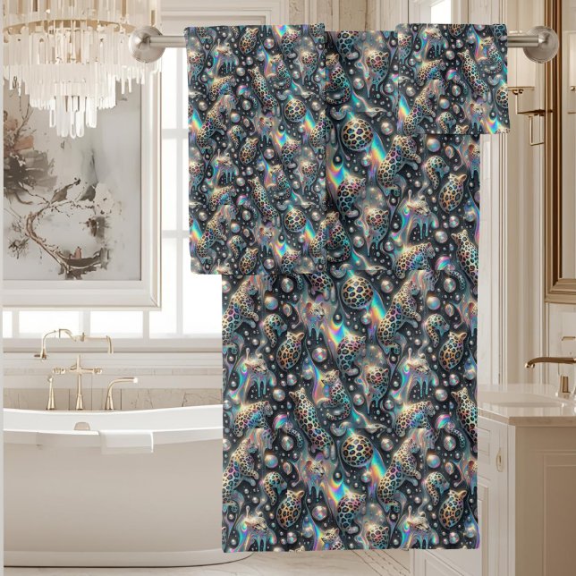 Luxury Opal DIamond | Snow Leopard Print Towel Set (Creator Uploaded)