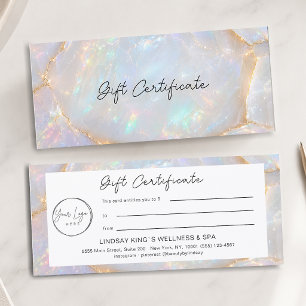 Luxury Opal Holographic Logo Gift Certificate