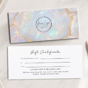 Luxury Opal Holographic Logo Gift Certificate