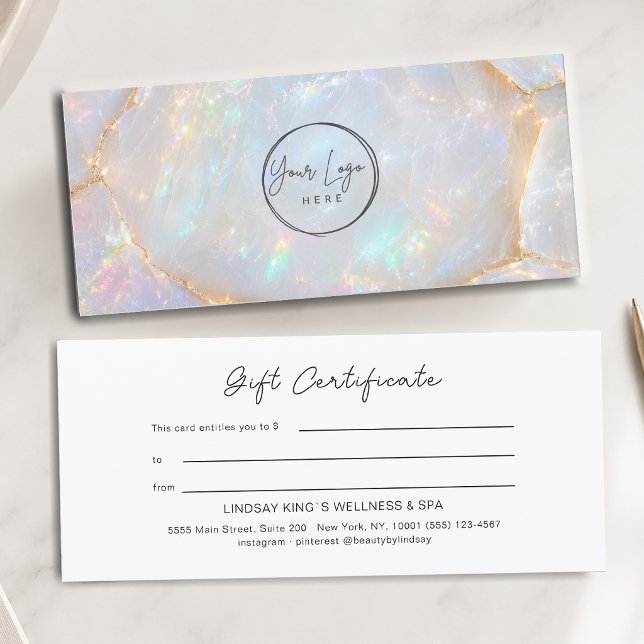Luxury Opal Holographic Logo Gift Certificate (Luxury Opal Holographic Logo Gift Certificate)
