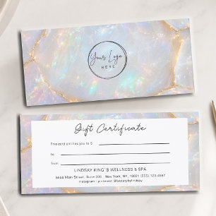 Luxury Opal Holographic Logo Gift Certificate