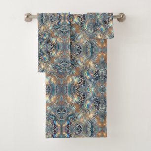 Luxury Opal Leopard Print Pattern Bath Towel Set