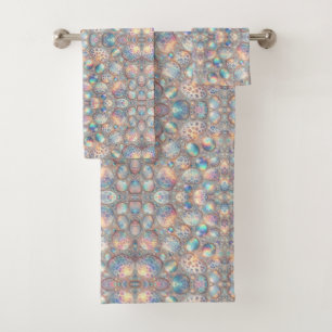 Luxury Opal Leopard Print Pattern Bath Towel Set