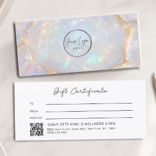 Luxury Opal Logo QR Code Gift Certificate