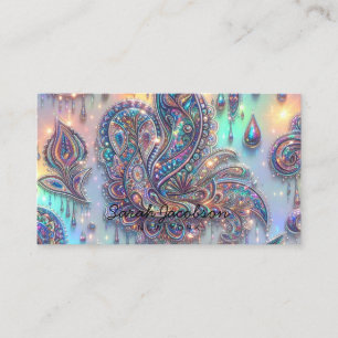Luxury Opal Paisley Diamond  Business Card