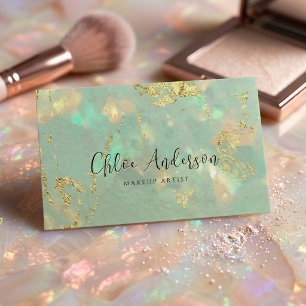 Luxury Opal Stone Business Card Design With QR