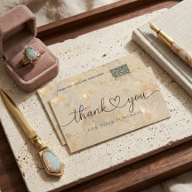 Luxury Opal Thank You Card Design With QR