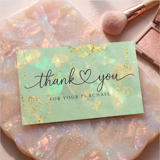 Luxury Opal Thank You Card Design With QR  (Creator Uploaded)