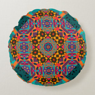 Luxury ornamen arabesque seamless pattern round cushion