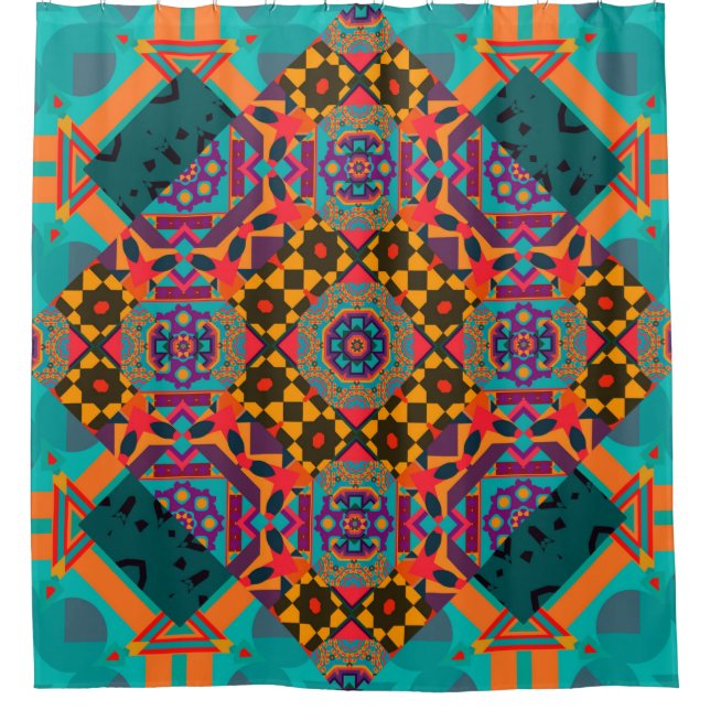 Luxury ornamen arabesque seamless pattern shower curtain (Front)