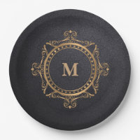 Luxury ornamental mandala black monogram