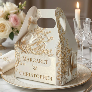 Luxury Ornate Golden Motifs Floral Vintage Wedding Favour Box