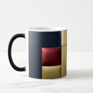 Luxury Padded Color-Block Navy Gold Morphing Mug