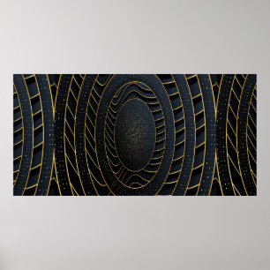 Luxury paper cut backgrounds with golden line and  poster