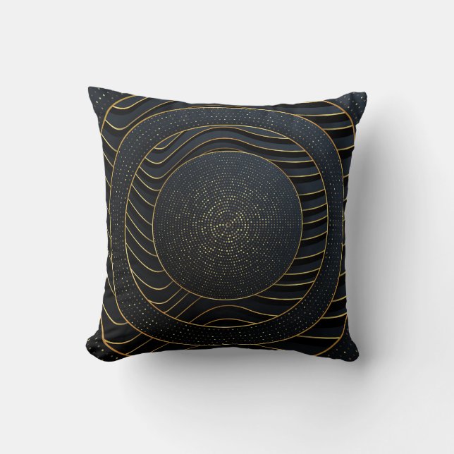 Luxury Paper Cut Golden Backgrounds. Cushion (Front)