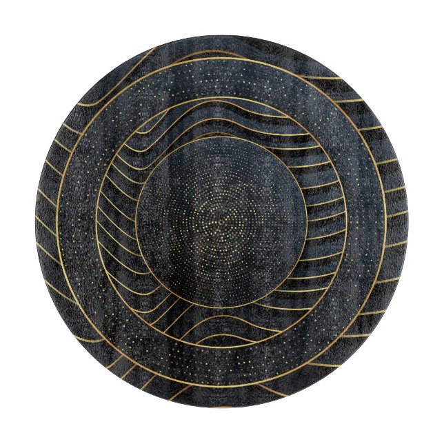 Luxury Paper Cut Golden Backgrounds. Cutting Board (Front)