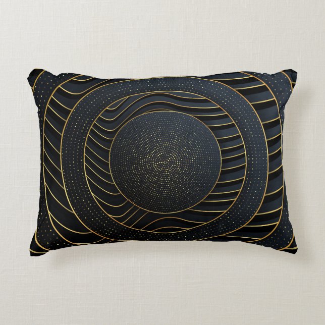 Luxury Paper Cut Golden Backgrounds. Decorative Cushion (Front)