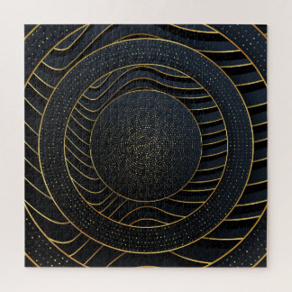 Luxury Paper Cut Golden Backgrounds. Jigsaw Puzzle