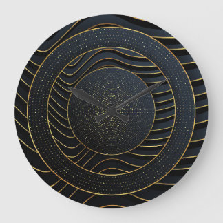 Luxury Paper Cut Golden Backgrounds. Large Clock