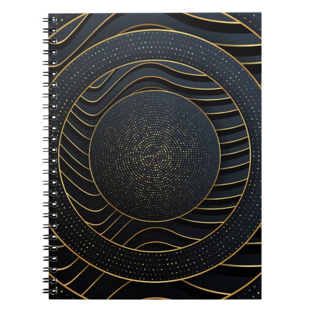 Luxury Paper Cut Golden Backgrounds. Notebook (Front)