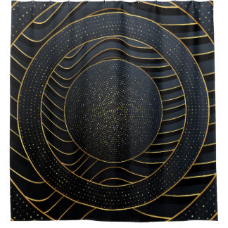 Luxury Paper Cut Golden Backgrounds. Shower Curtain
