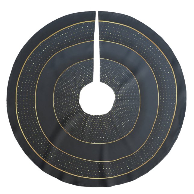 Luxury Paper Cut: Golden Gradient. Brushed Polyester Tree Skirt (Front)