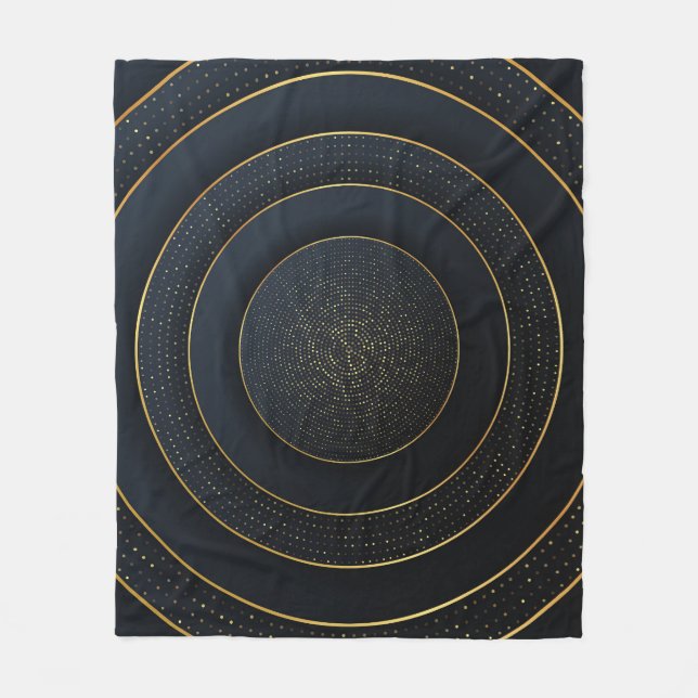 Luxury Paper Cut: Golden Gradient. Fleece Blanket (Front)